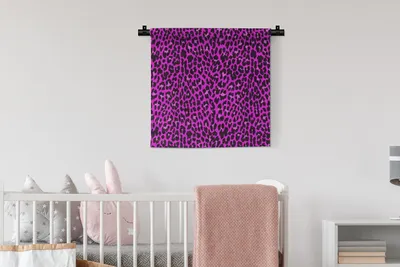 Produktbild von MuchoWow® Wandteppich Wandbehang Leopardenmuster - Muster - Rosa 60x60 cm Tapisserie Dekoration Wandtuch - Dekorationen - Wand Decke