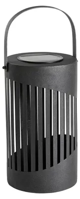 Produktbild von Dehner Solar-Laterne Mina Ø15 x H37 cm – LED Gartenlaterne mit Solar- & Akkubetrieb, USB-C Kabel inkl., warmweiß, Dämmerungssensor, schwarz