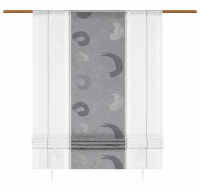 Produktbild von Bändchen-Raffrollo anthrazit-weiß BxH 90x135cm