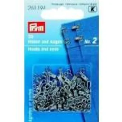 Produktbild von Prym 261 194 Kleiderhaken und Augen EIS 2 silber 35 St  