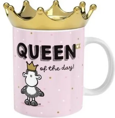 Produktbild von Sheepworld Tasse mit Kronendeckel Motiv "Queen of the day"