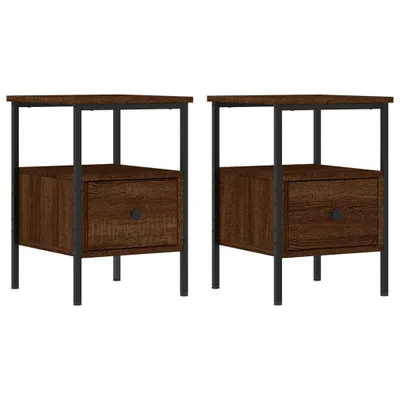 Immagine prodotto di vidaXL Comodini, set da 2 pezzi, effetto rovere marrone, 34x36x50 cm, materiale in legno