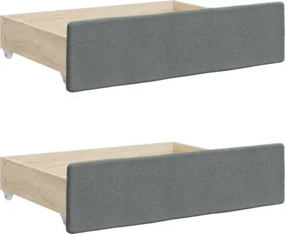 Produktbild von Bettschubladen 2 Stk. Dunkelgrau Holzwerkstoff und Stoff