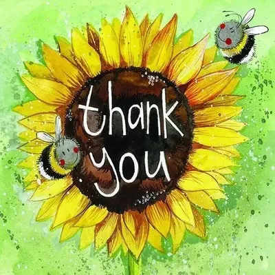Image de Carte AC638 « Merci, Tournesol » - Remerciements - Alex Clark