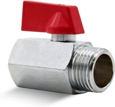Image de Petit robinet à boisseau sphérique rouge, 3 à 8 pouces, en laiton chromé