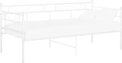 Image de vidaXL Schlafsofa Bettgestell Weiß Metall 90x200 cm