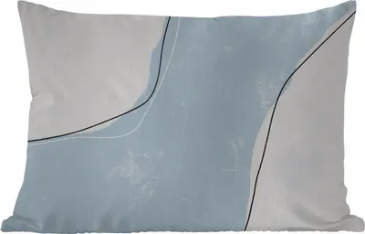 Produktbild von MuchoWow® Outdoor Kissen - Blau - Minimalismus - Abstrakt - 60x40 cm - Wetterfest - Lounge Kissen - Zierkissen - Kissen für Innenräume