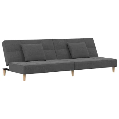 Produktbild von Schlafsofa 2-Sitzer mit 2 Kissen Hellgrau Stoff