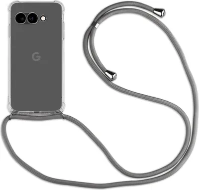 Produktbild von Handykette für Google Pixel 9A Serie Handyhülle mit Band Hülle Kordel Bumper in Grau