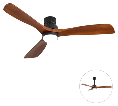 Zdjęcie produktu dla Wentylator sufitowy z oświetleniem LED, pilotem i timerem, silnik DC, 6 stopni prędkości, średnica 132 cm (52 cali)