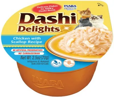 Produktbild von INABA Dashi Delights Chicken with scallop in broth - Katze behandeln - 70g