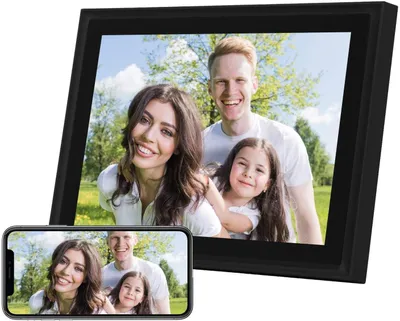 Obrázok produktu pre AEEZO Digitálna fotorámik s Wi-Fi, 10-palcový dotykový displej, rozlíšenie FHD, 2K displej, inteligentná fotorámik s 16 GB pamäte, jednoduchá inštalácia na zdieľanie fotografií
