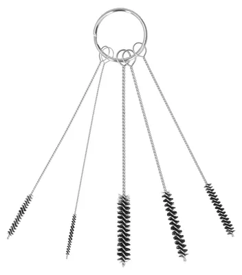 Produktbild von Flaschenbürsten, Glas-Nylon-Reagenzglas-Bürsten-Set, Reinigungswerkzeug für Gläser, Kaffeemaschine, Schwarz, 2/2,5/3/4/5