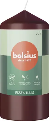 Productafbeelding van Bolsius stompkaars 120, kleur: fluweelrood