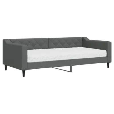 Produktbild von vidaXL Tagesbett mit Matratze Dunkelgrau 90x200 cm Stoff