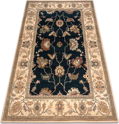 Produktbild von Wollteppich POLONIA Loare Rahmen velvet dunkelblau Blau 235x350 cm