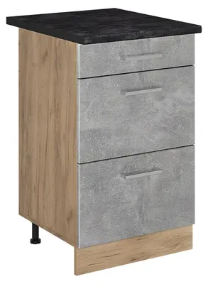 Zdjęcie produktu dla Szafka dolna do kuchni Vicco R-Line Beton/Dąb goldkraft 50 cm blat roboczy Antracyt, Model 69914