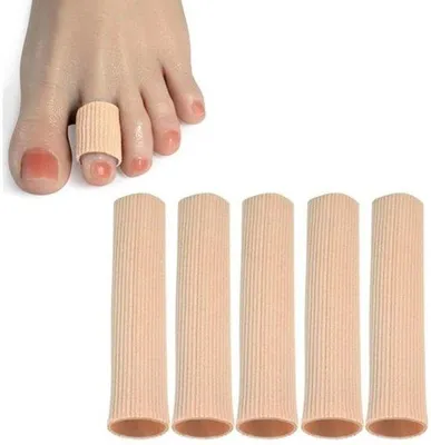 Productafbeelding van Elastische teen- en vingerbeschermers met siliconenlaag - Bescherming voor tenen - Voorkomt pijn aan de tenen - 2,0 x 15 cm - 5 stuks
