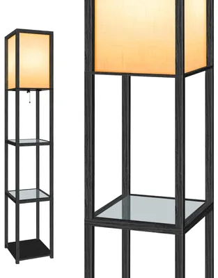 Obrázek produktu pro Moderní stojací lampa se skleněnými policemi a nastavitelnými barevnými teplotami