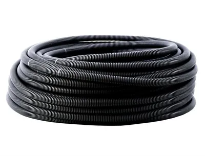 Obrázok produktu pre Vlnitá rúra, vlnitá, flexibilná D20 s pilotom čierna, 750N (100mb), TUBE, Scame, IPCN 20F