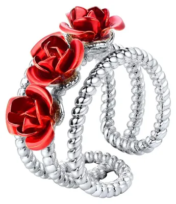 Productafbeelding van Solidchoice - Vintage Open Ring met Rode Rozen