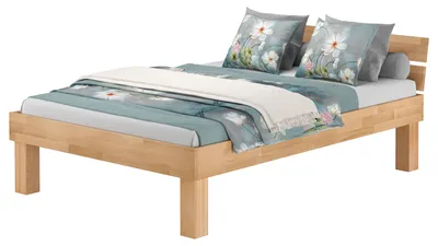 Produktbild von Bett Holzbett Überlänge Buche natur massiv mit hohen Füßen ohne Zubehör V-60.80-220-H