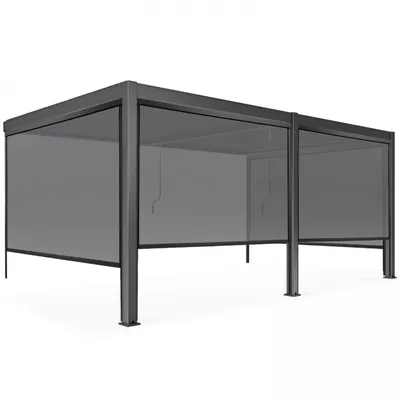 Immagine prodotto di Pergola bioclimatica ad angolo 3x6m e 4 tende 266 x 234m - Oviala Oia