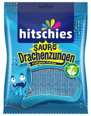 Productafbeelding van Hitschies Zure Blauwe Drakenzungen, 125g