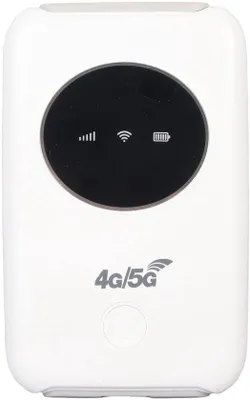 Immagine prodotto di Router hotspot 5G portatile da 300 Mbps con batteria da 3200 mAh, bianco, per viaggi d'affari