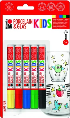 Zdjęcie produktu dla MARABU Porzellan- und Glasmaler 'KiDS' Maxi Fun 5-teilig 665298 4007751602077