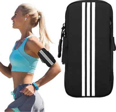 Produktbild von Handytasche Laufen Sport, Laufarmband Handyhalterung, Handytasche Joggen Handy Armband, Handytasche Joggen, Für Laufen, Workout, Joggen und Fitness (Schwarz)