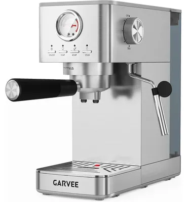 Produktbild von Espressomaschine 15 bar - Kaffeemaschine - 1,4 l Wassertank - Sichtbares Manometer - Kompakte Maschine für Cappuccino & Latte - Silber