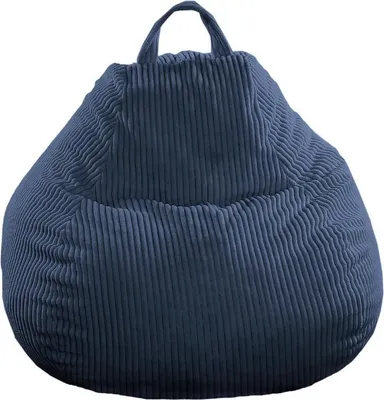 Image de Pouf poire déhoussable velours côtelé BANANAIR 105x85 cm bleu foncé