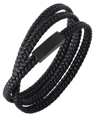 Immagine prodotto di Bracciale da uomo in pelle e acciaio inossidabile