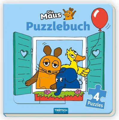 Produktbild von Die Maus Puzzlebuch: Geschichten & Rätsel mit Maus, Elefant und Ente – Von morgens bis abends
