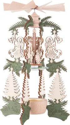 Produktbild von 1-stöckige Pyramide Bergmann, Engel und Reiterlein (26,5cm) von Kreißl
