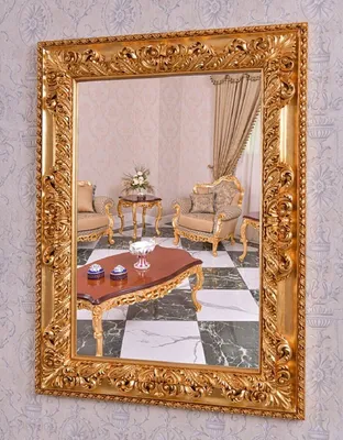 Produktbild von Casa Padrino Luxus Barock Spiegel Gold H. 134 cm - Rechteckiger Barockstil Wandspiegel -  Italy