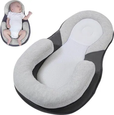 Produktbild von Baby Nest – Ergonomisch – Tragbares Babynest mit Memory-Schaum – Kompatibel mit Kinderwagen – Atmungsaktiv – Hautfreundlich – Geschenk zur Geburt