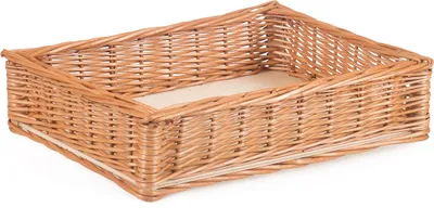 Produktbild von JIPRO® Weidenkorb mit Sperrholz gerade Pastry II. - B 33 x T 40 x H 8(cm)