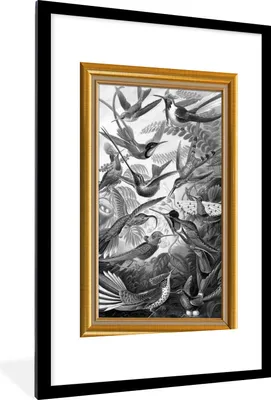 Produktbild von MuchoWow® Gerahmtes Poster Kunstwerk - Maler - Rahmen - Gold 60x90 cm - Poster mit Schwarzem Bilderrahmen Wandposter Rahmen Foto Bilder - Dekoration - Wandposter Wohnzimmer - Hochwertig
