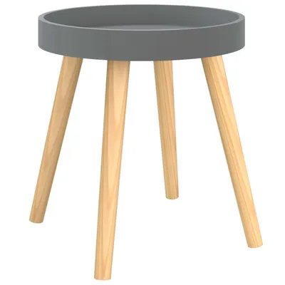 Image de Table d'appoint Gris 38x38x40 cm Bois ingénierie et pin massif
