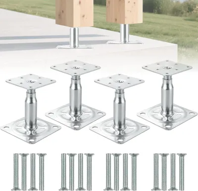 Produktbild von Verstellbare Pfostenträger 100-145 mm, 4 Stück, verzinkt, für Zäune