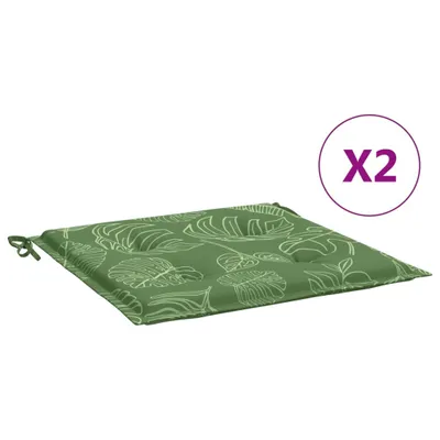 Image de vidaXL Coussin de chaise 2 pcs. Motif de feuilles 40x40x4 cm Tissu