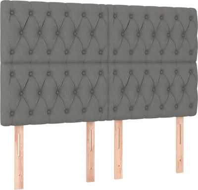 Produktbild von vidaXL Kopfteil Dunkelgrau 160 x 7 x 118/128 cm Stoff