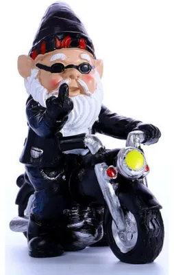 Produktbild von Gartenzwerg Gartenfigur Dekofigur - Motorrad - 13 x 14 cm - Wetterfest - Für Garten und Terrasse