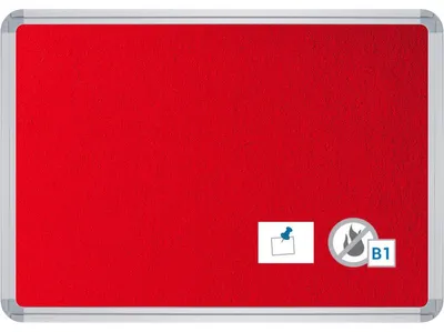 Produktbild von Pinntafel Filz schwer entflammbar B1500xH1200xT22mm rot