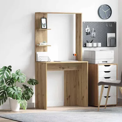 Immagine prodotto di Maison Exclusive - Scrivania in legno composito effetto "Artisan Oak", dimensioni 78,5 x 37 x 154,5 cm