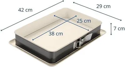 Immagine prodotto di Stampo per dolci, rivestimento antiaderente e molto resistente - Stampo per biscotti 25 cm (L) x 38 cm (P) x 7 cm (A)