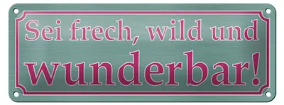 Produktbild von Blechschild Spruch 27x10cm sei frech wild und wunderbar Dekoration
