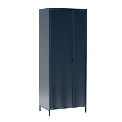 Produktbild von AX LIVING Kleidung Schrank Berlinette 11 blauer Kleiderschrank 80 cm